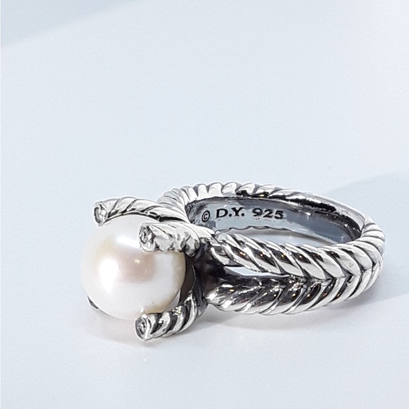 David Yurman Sterling Silver Pearl Ring - Picture 3 of 7